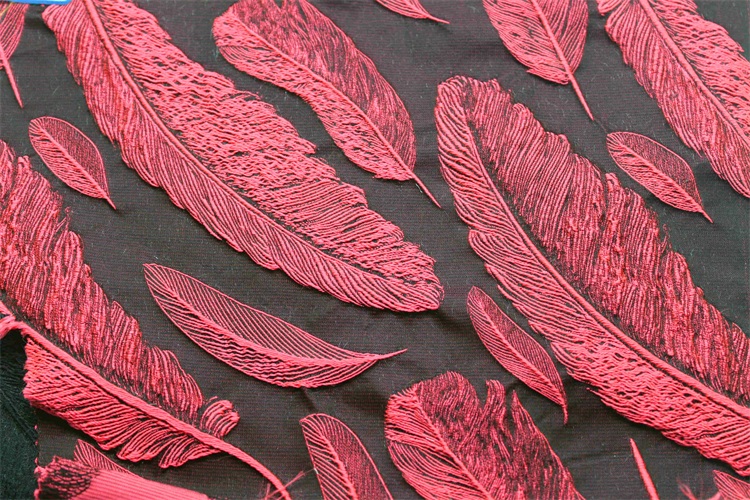 羽毛图案女装蓬蓬裙提花面料