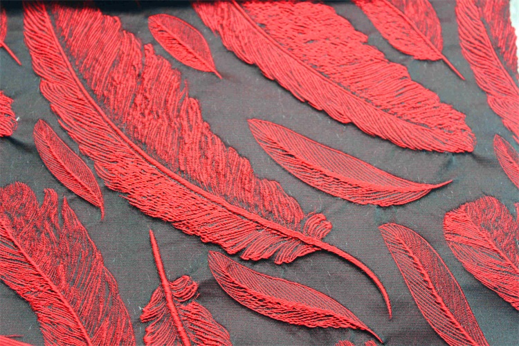 羽毛图案女装蓬蓬裙提花面料