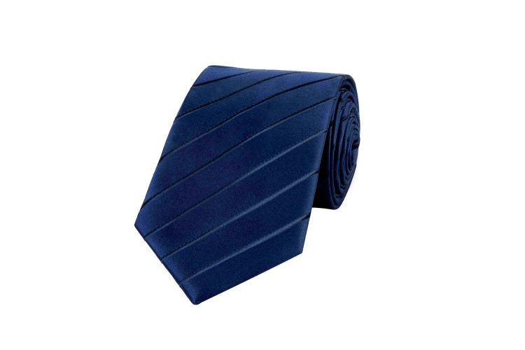 深蓝色男士商务涤丝领带